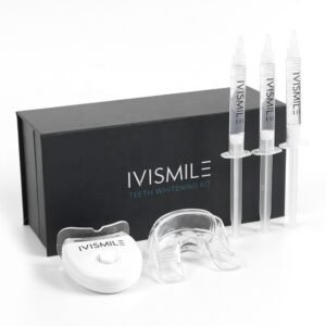 Set pentru albirea dintilor, IVISMILE, Aparat cu LED, Gel de albire, Gutiere